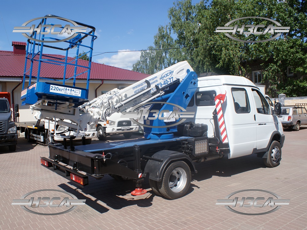 Автовышка на базе ГАЗ-33023 ФЕРМЕР со сдвоенной кабиной