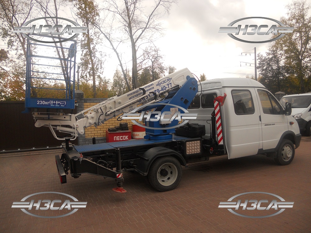 Автовышка на базе ГАЗ-33023 ФЕРМЕР со сдвоенной кабиной