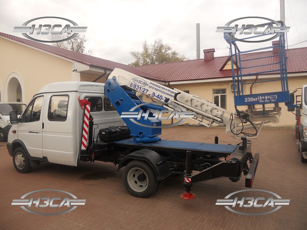 Автовышка на базе ГАЗ-33023 ФЕРМЕР со сдвоенной кабиной