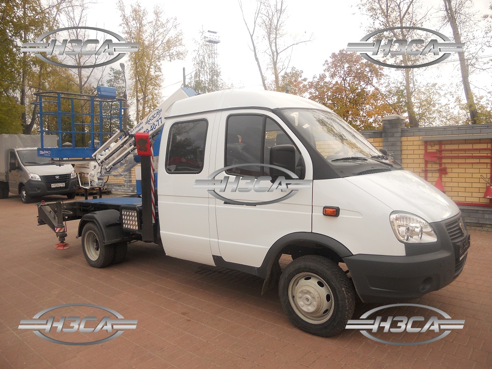 Автовышка на базе ГАЗ-33023 ФЕРМЕР со сдвоенной кабиной