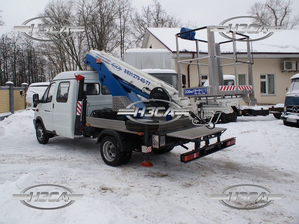 Автовышка на базе ГАЗ-33023 ФЕРМЕР со сдвоенной кабиной