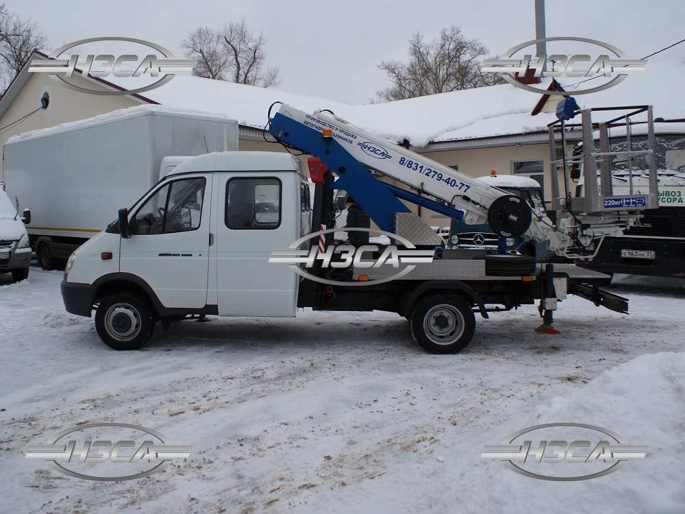 Автовышка на базе ГАЗ-33023 ФЕРМЕР со сдвоенной кабиной