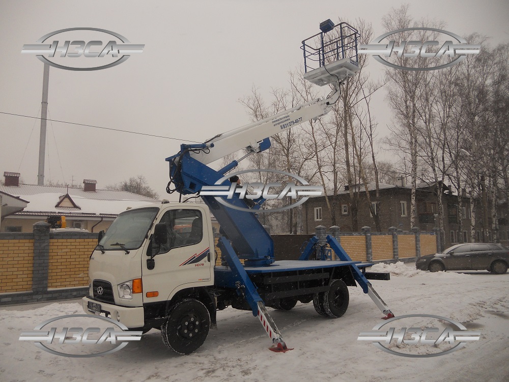 АГП / Автовышка Hyundai_HD-78 высотой 18 метров