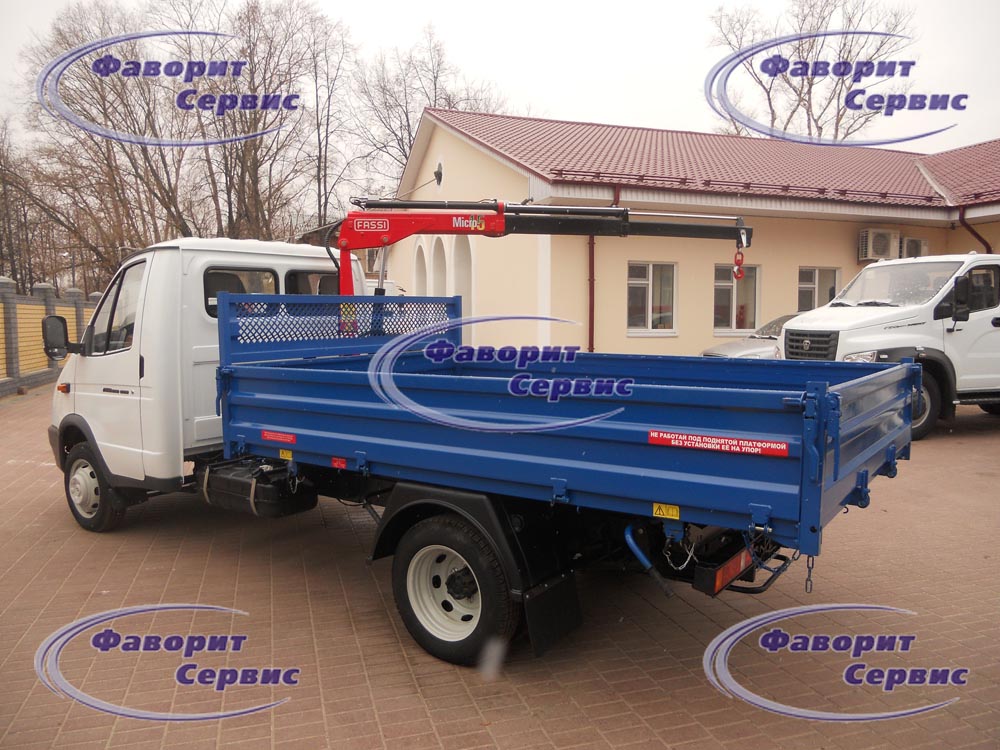 Самосвал Газ 3302 Газель с краном-манипулятором Fassi
