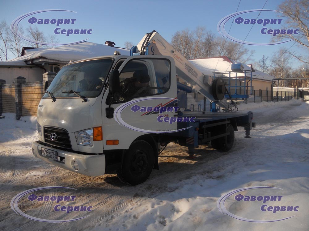 АГП / Автовышка Hyundai_HD-78 высотой 24 метра