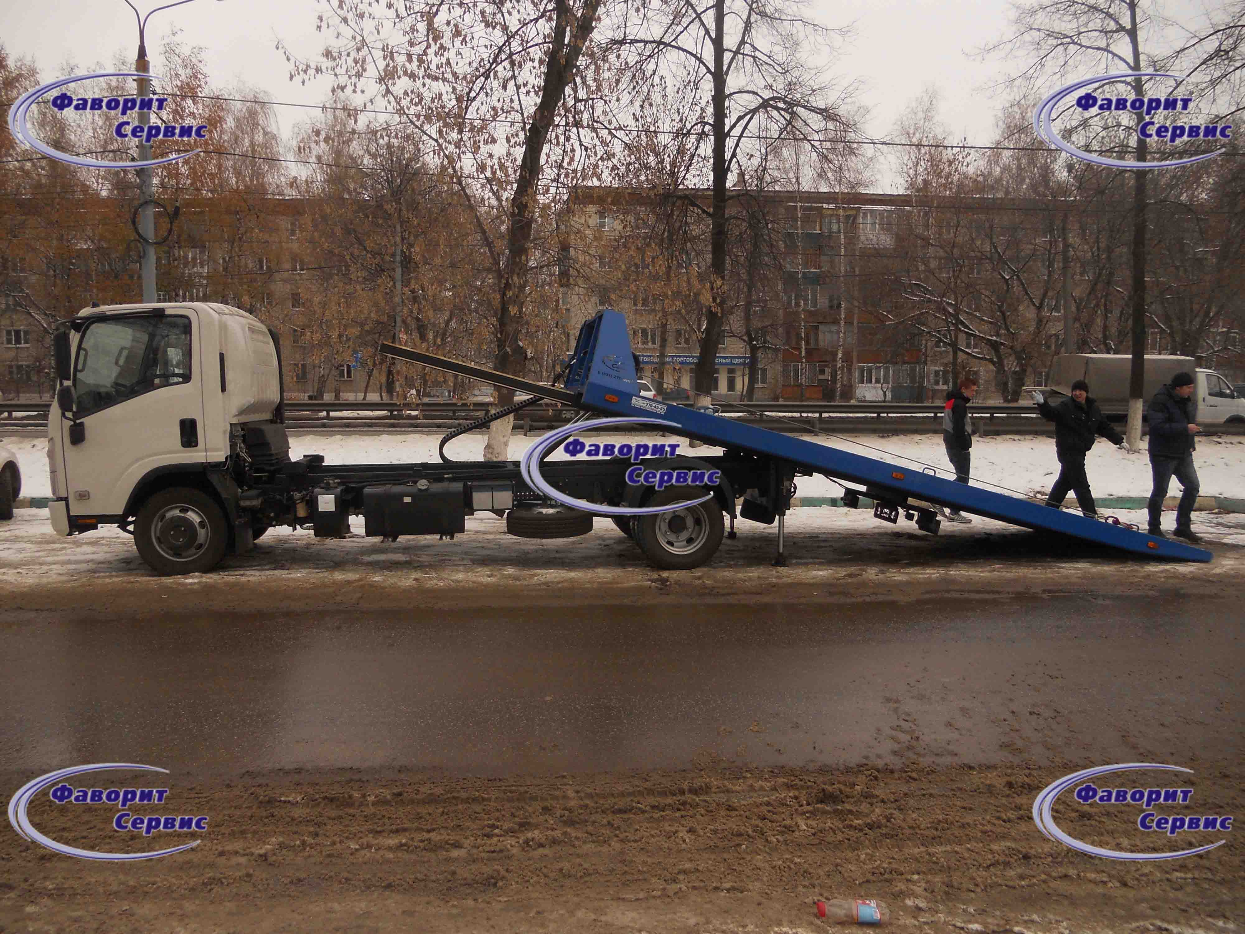 Эвакуатор Isuzu 90 со сдвижной платформой