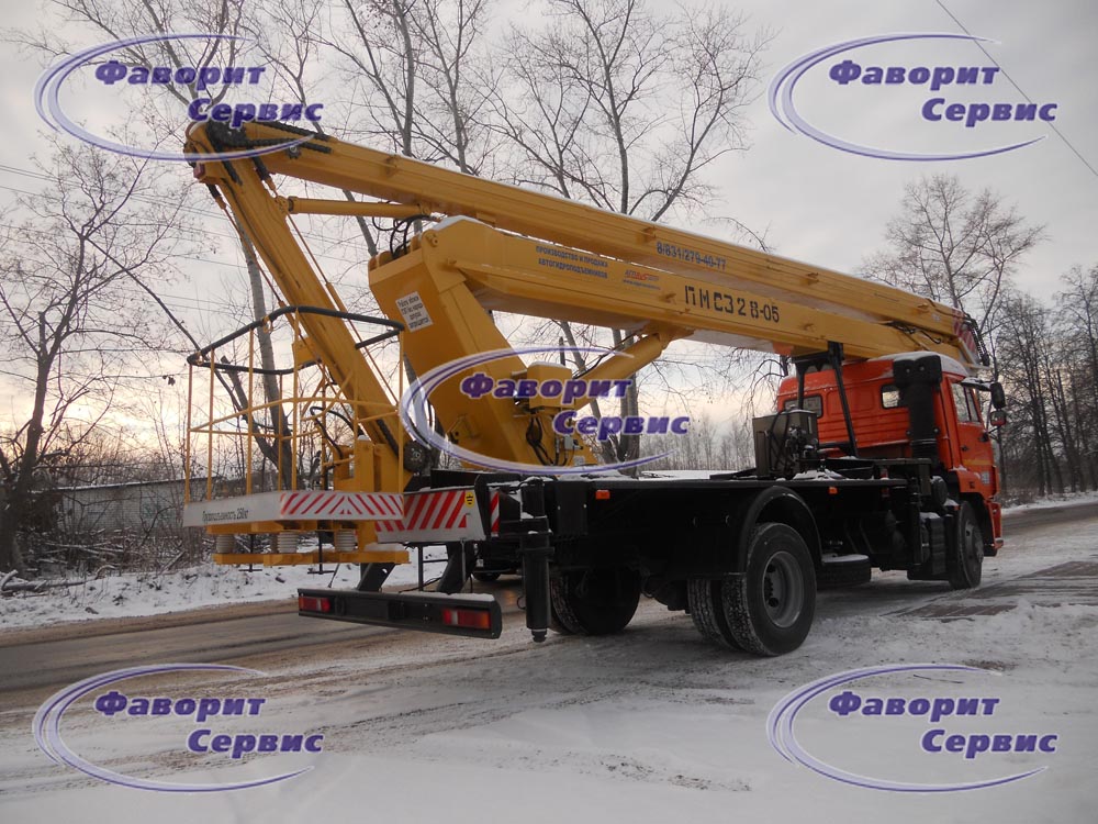 Автовышка / АГП КАМАЗ-43253 высотой подъема 28 метров.