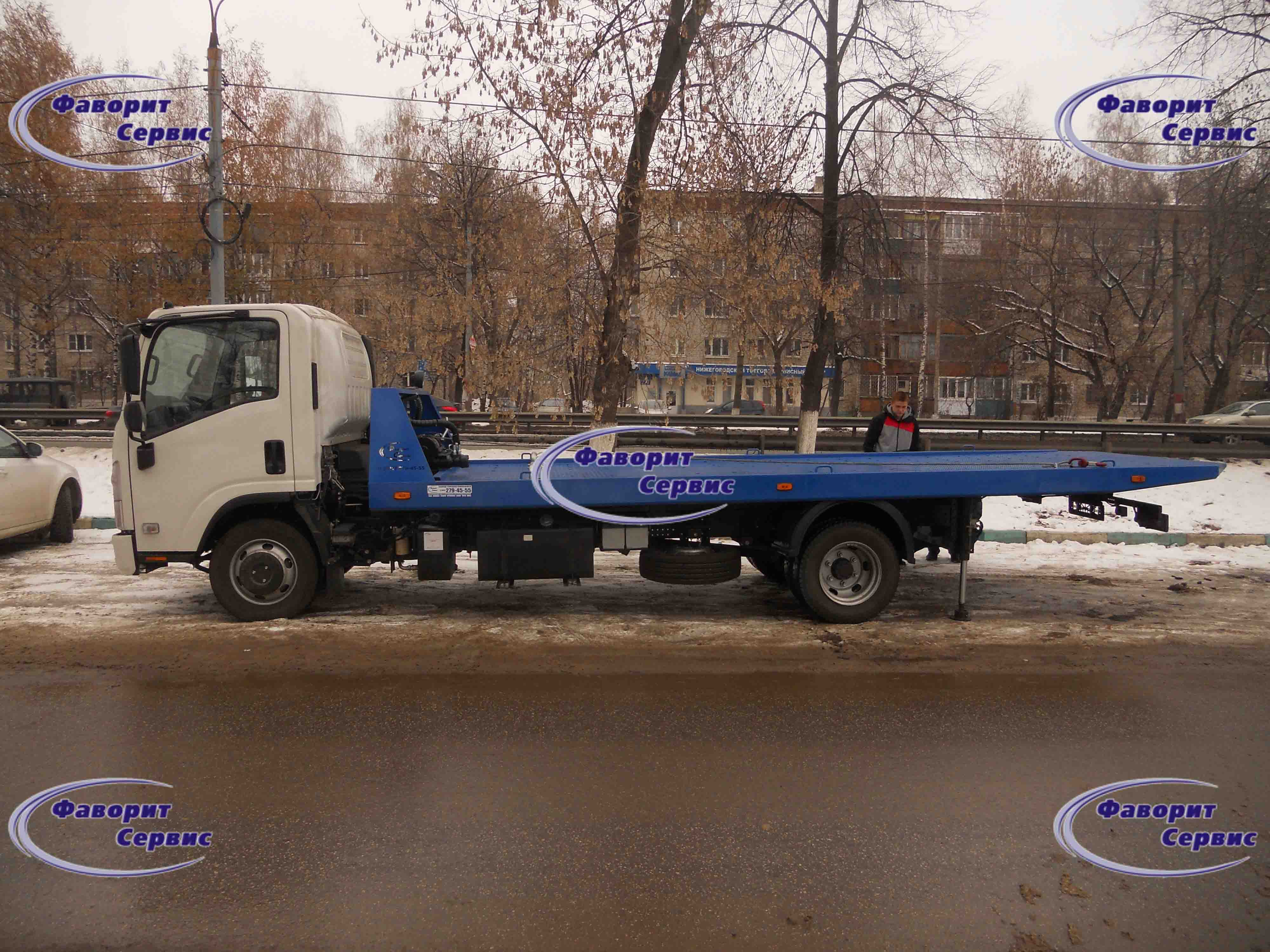 Эвакуатор Isuzu 90 со сдвижной платформой