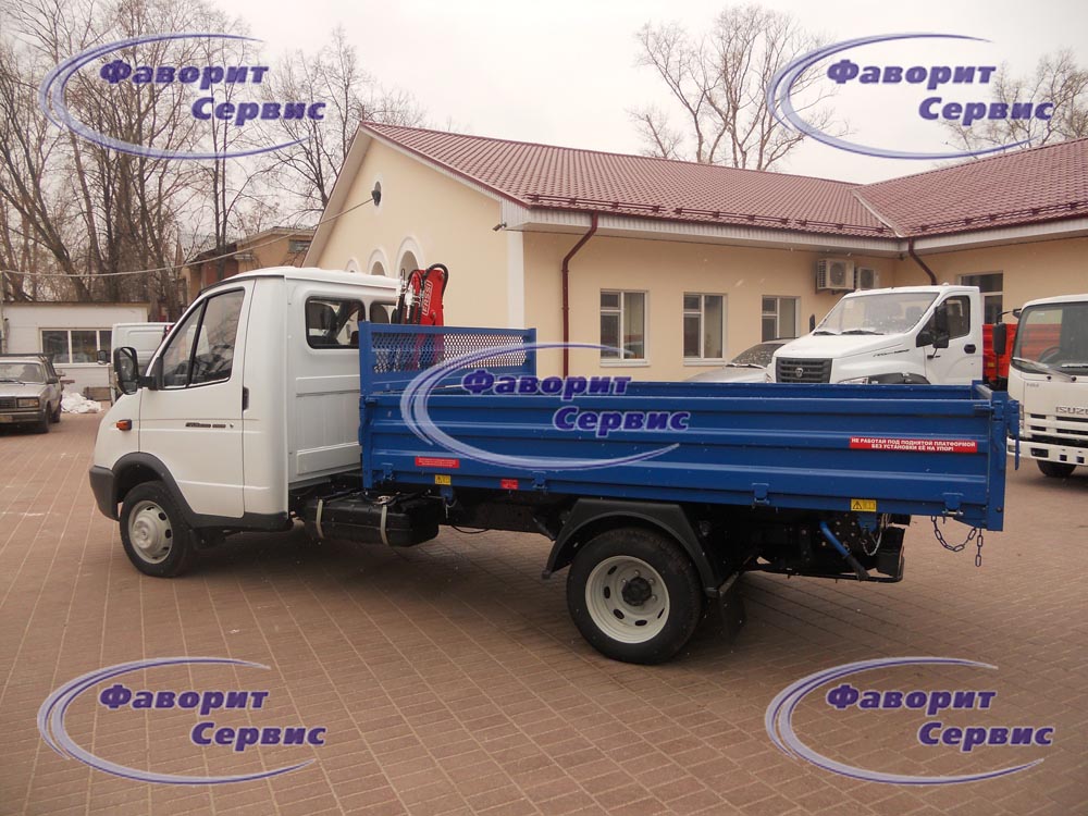Самосвал Газ 3302 Газель с краном-манипулятором Fassi