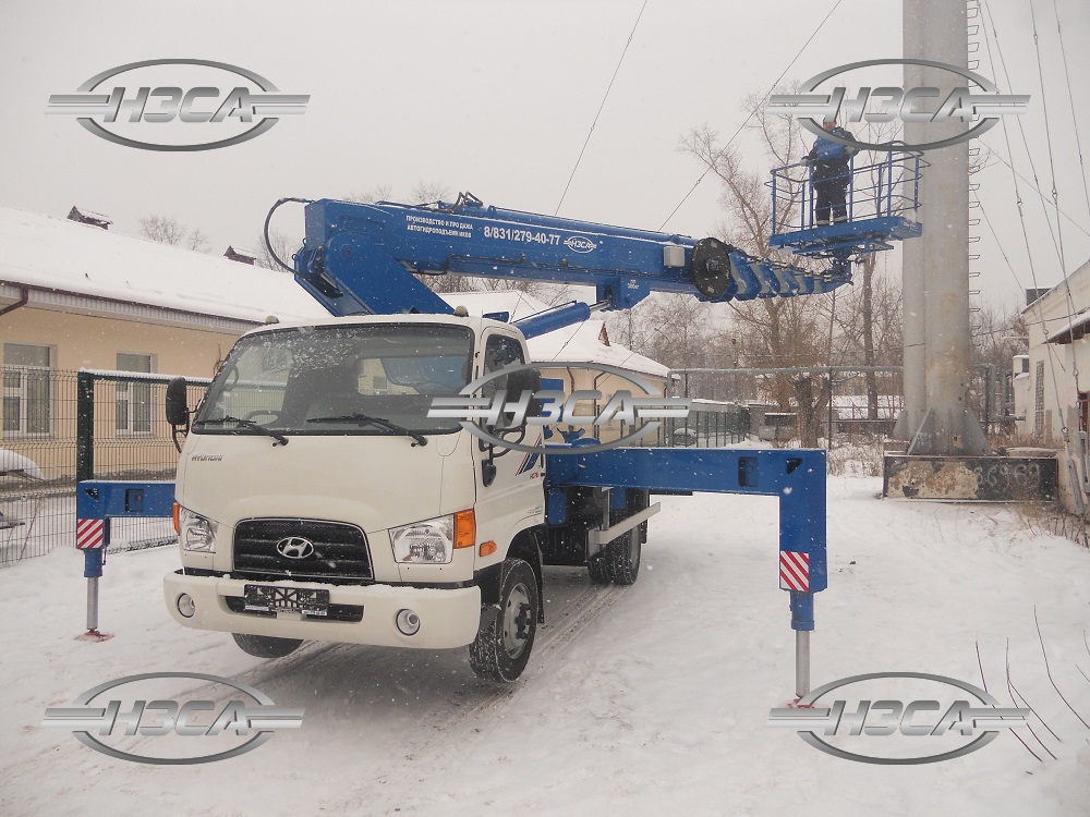 АГП / Автовышка Hyundai_HD-78 высотой 28 метров