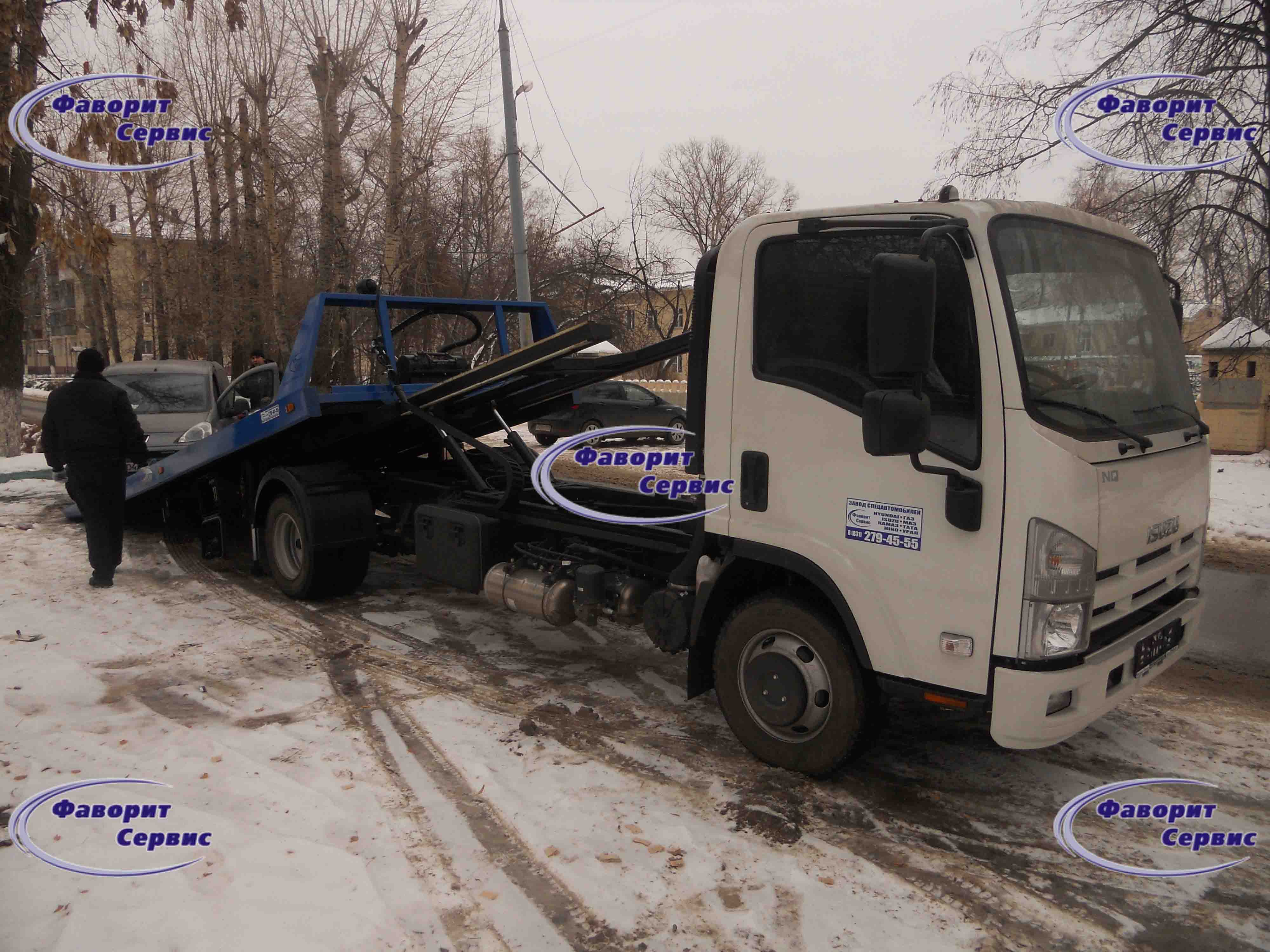 Эвакуатор Isuzu 90 со сдвижной платформой