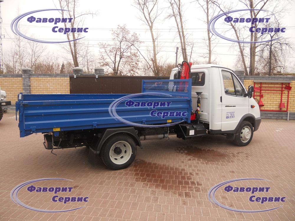 Самосвал Газ 3302 Газель с краном-манипулятором Fassi