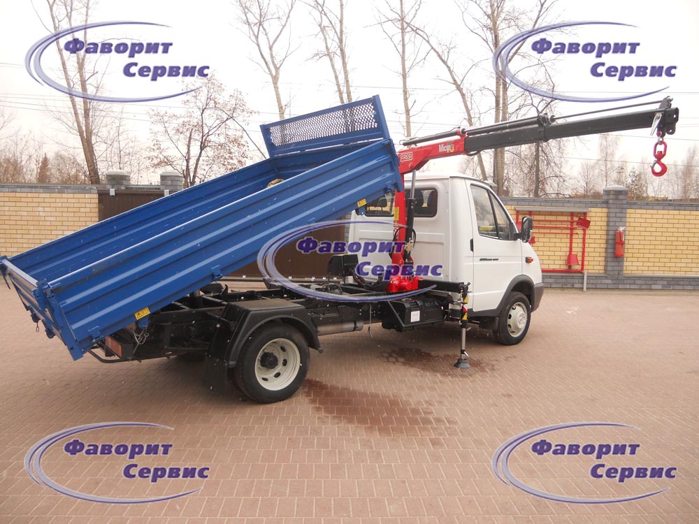 Самосвал Газ 3302 Газель с краном-манипулятором Fassi