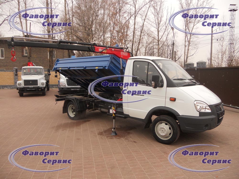 Самосвал Газ 3302 Газель с краном-манипулятором Fassi