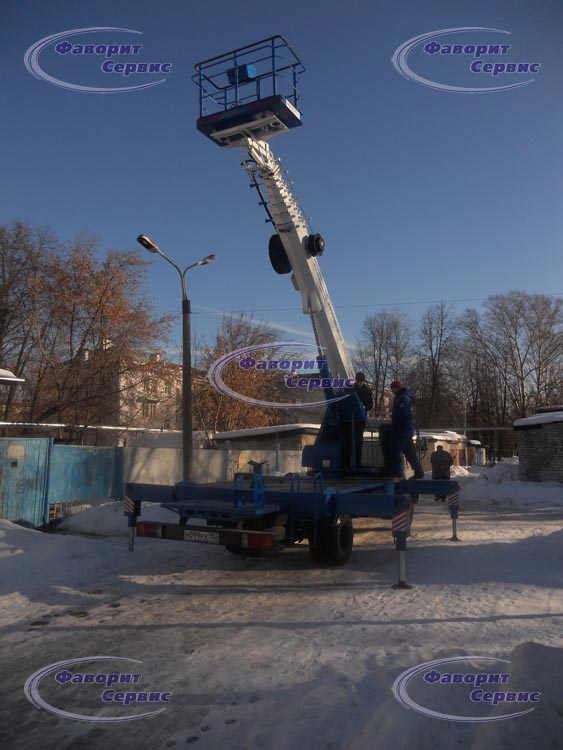 АГП / Автовышка Hyundai_HD-78 высотой 24 метра