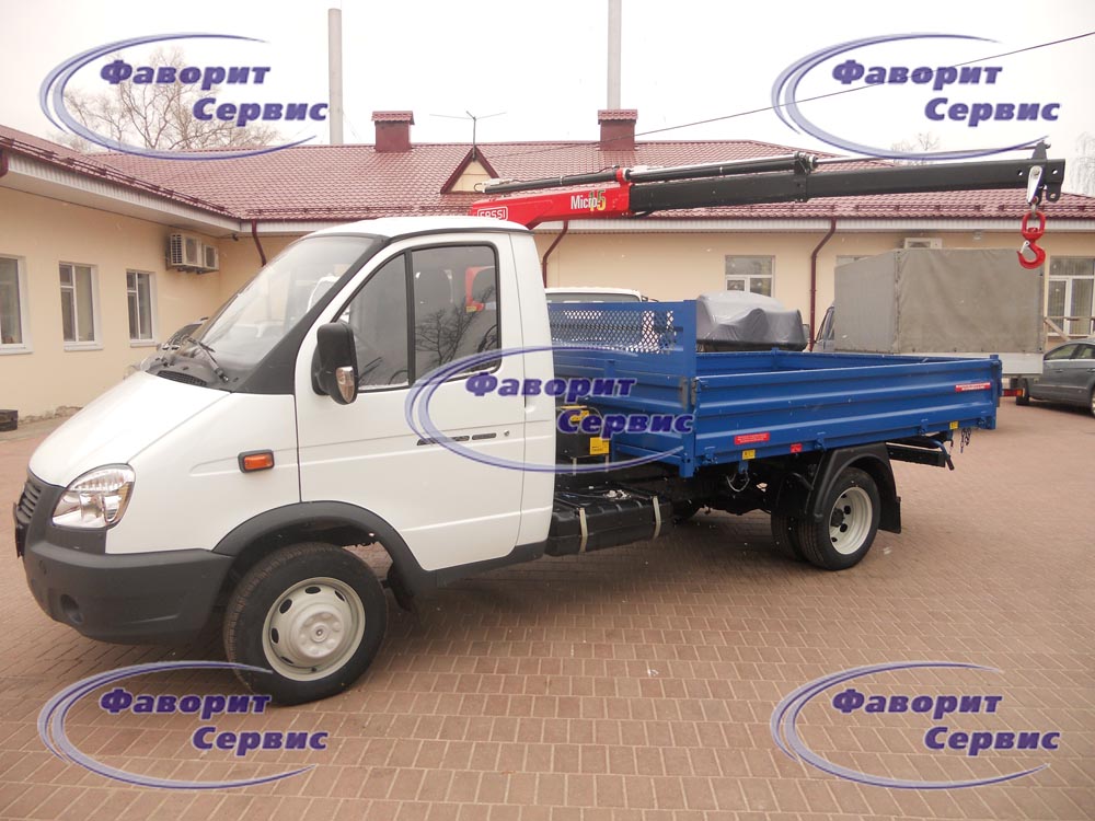 Самосвал Газ 3302 Газель с краном-манипулятором Fassi