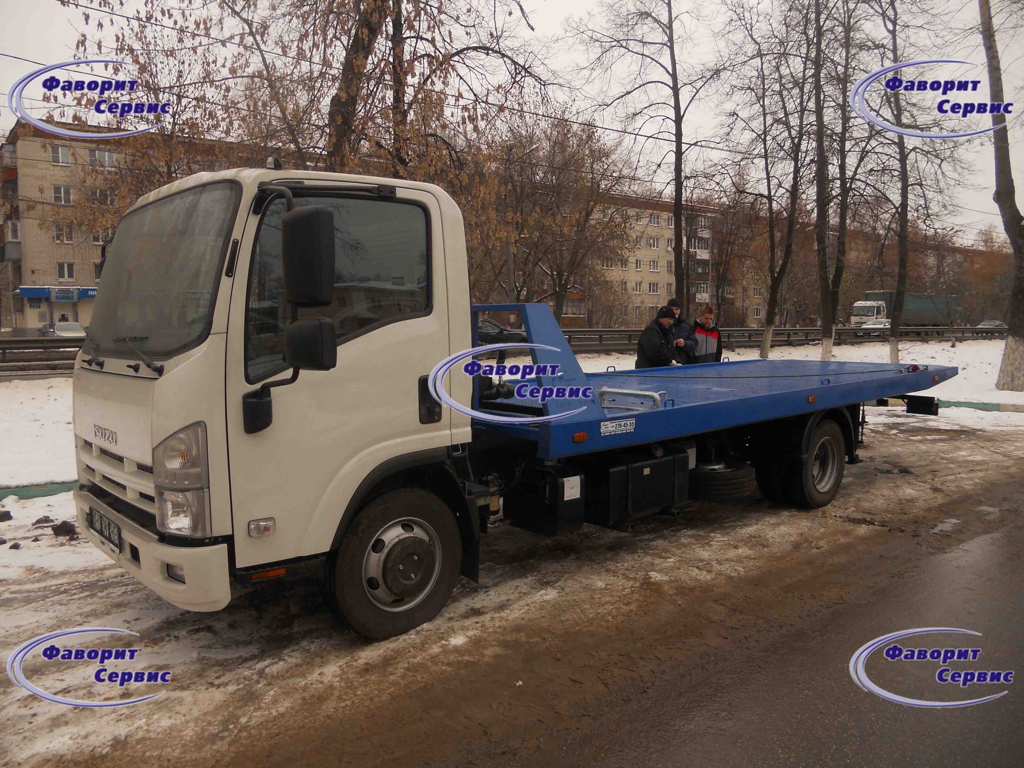 Эвакуатор Isuzu 90 со сдвижной платформой