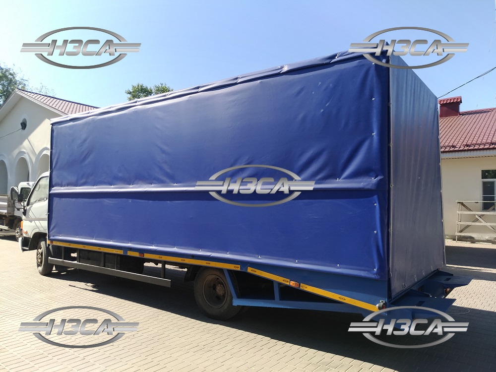 Эвакуатор Hyundai HD-78 с ломаной платформой, каркас, откидной борт, сдвижная крыша, тент